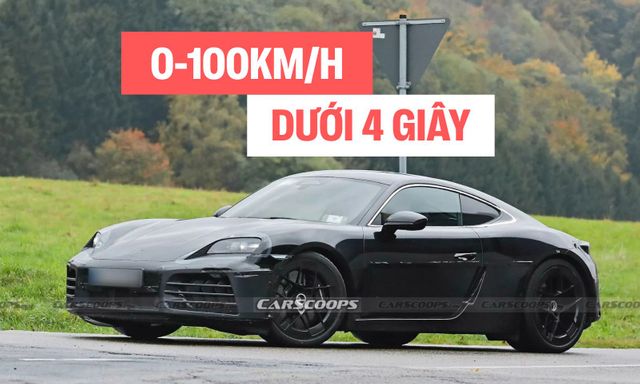 Porsche 718 EV lộ ảnh chạy thử: Đèn giống Taycan, hốc gió giống 911, tăng tốc 0-100km/h dưới 4 giây