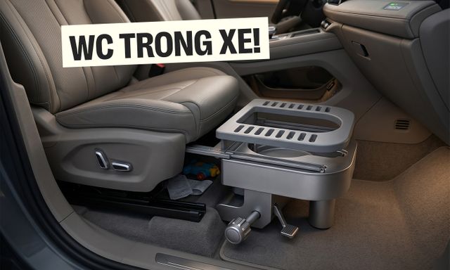 Đỉnh cao của ghế ô tô là tích hợp… bồn cầu: Có thiết bị thông gió, thổi mùi, hữu ích trên những cao tốc dài thiếu trạm dừng nghỉ