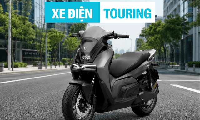 Lộ xe máy điện VinFast hoàn toàn mới tại Việt Nam: Thiết kế phong cách touring, động cơ đặt giữa, kính chắn gió cỡ lớn thoải mái đi phượt