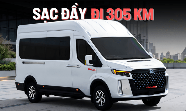 Kim Long mở bán xe 16 chỗ thuần điện đấu Ford Transit: Sạc đầy đi hơn 300 km, dùng pin BYD, có camera 360 độ lẫn ga tự động như xe con