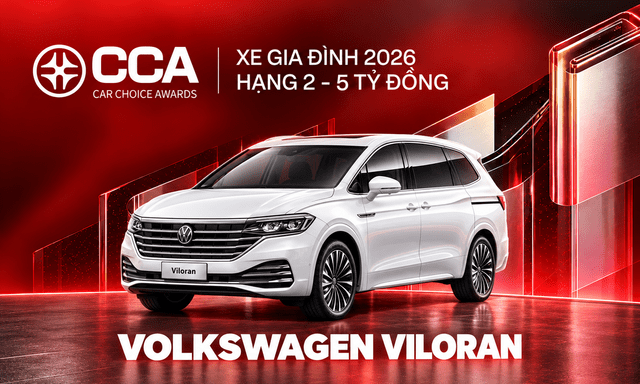 Volkswagen Viloran thắng giải ‘Xe gia đình 2026 - Hạng 2 - 5 tỷ đồng’ tại CCA 2026 với điểm bình chọn cao nhất