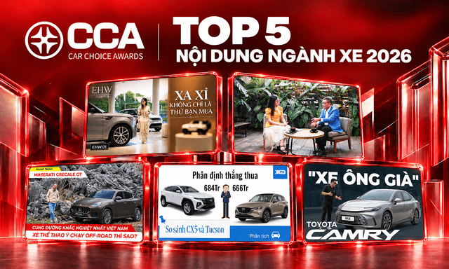 5 nội dung ngành xe được bình chọn nhiều nhất CCA 2026: Từ trải nghiệm xe điện đến những hành trình khác biệt