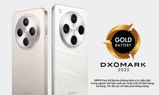 OPPO Find X8 series đạt danh hiệu DXOMARK Gold Battery, thiết lập tiêu chuẩn mới về thời lượng pin