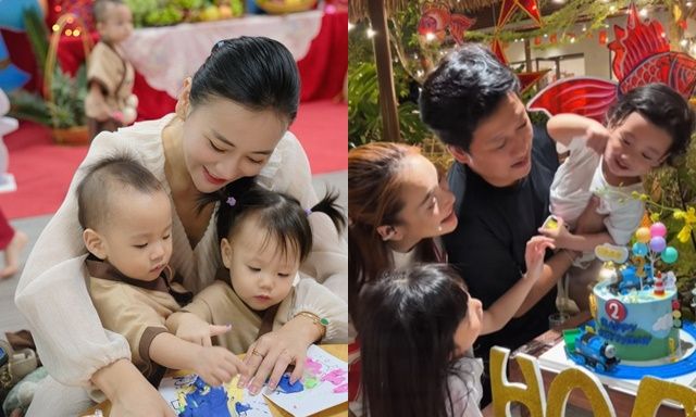 Trung thu của các con sao Việt: Cặp song sinh nhà Phương Oanh cùng mẹ phá cỗ, quý tử Trường Giang lộ rõ vẻ điển trai
