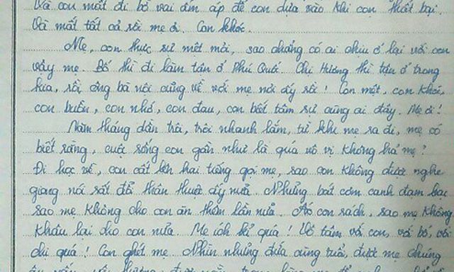 Bức thư nữ sinh gửi mẹ khiến ngàn người rơi nước mắt: 