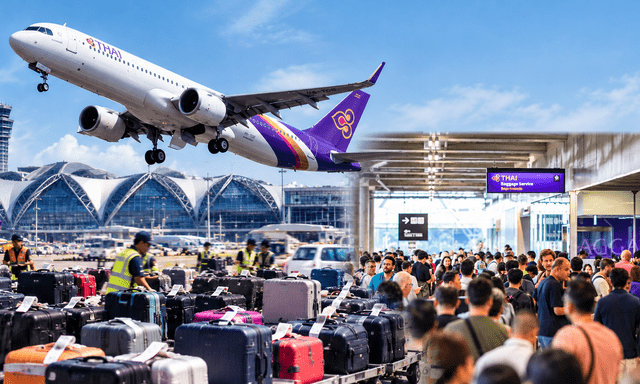 Sân bay lớn nhất Thái Lan lao đao vì mưa lũ: Gần 100% chuyến bay của Thai Airways bị hoãn, 5.600 vali ùn ứ, quân đội điều động lực lượng hỗ trợ