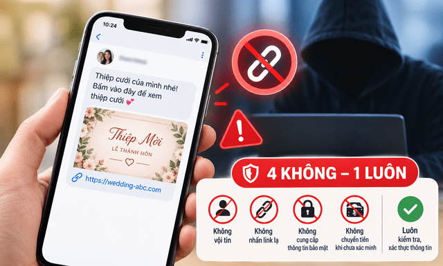 Công an phát cảnh báo: Nhận được tin nhắn mời cưới qua mạng, tuyệt đối không bấm vào link lạ