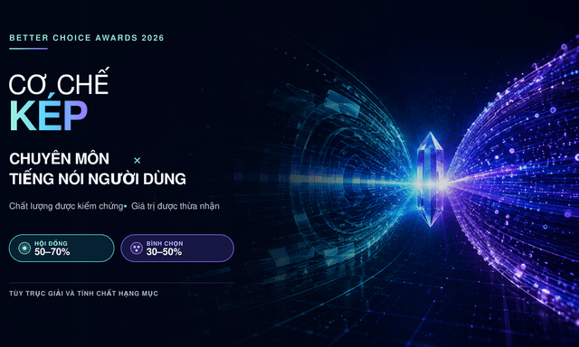 Cơ chế kép của Better Choice Awards 2026: chuyên môn và tiếng nói người dùng cùng lên tiếng