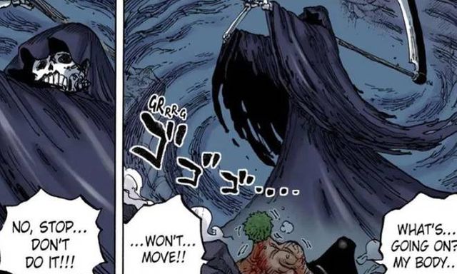 Đến năm 2026, chi tiết Zoro đối đầu thực thể cầm lưỡi hái vẫn là ẩn số gây tranh cãi nhất One Piece