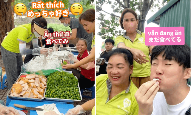 Du khách Nhật tìm mua đồ ăn ở Việt Nam thì gặp ngay đoàn từ thiện, cảnh tượng sau đó khiến nhiều người thích thú