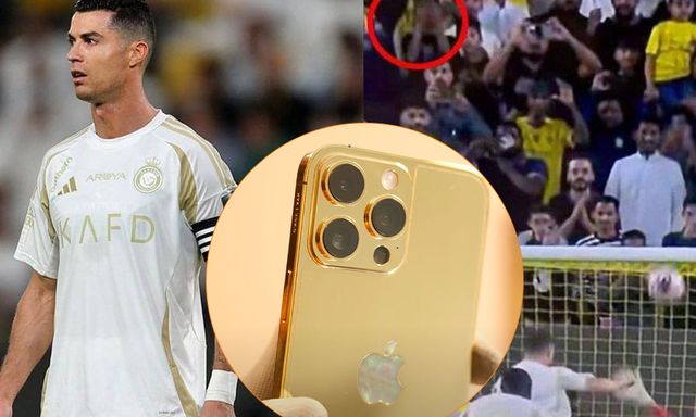 Ronaldo đền iPhone 16 Pro Max mạ vàng cho fan nhí