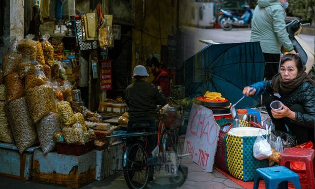 Ảnh, clip: Hà Nội chìm trong những ngày lạnh nhất năm, người dân co ro khoác thêm áo ấm