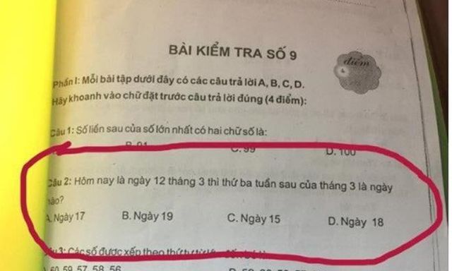 Bài toán tính ngày tháng của học sinh tiểu học khiến người lớn cũng phải lao đao