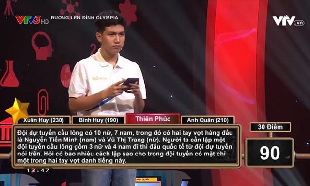 Câu hỏi toán học 20 giây ở phần thi Về đích khiến cả 4 thí sinh Olympia 