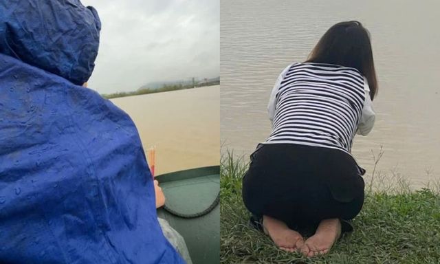 Hình ảnh thắt lòng nhất trong vụ bố nghi ôm 2 con nhảy cầu ở Nghệ An