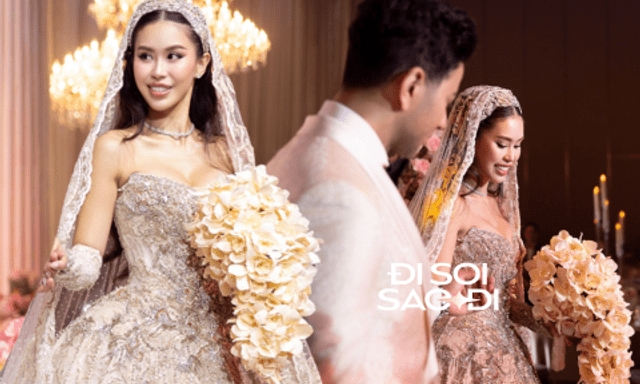 Ái nữ nhà tỷ phú Johnathan Hạnh Nguyễn hoá công chúa trong lễ cưới, visual bùng nổ bên cạnh chồng gốc Dubai