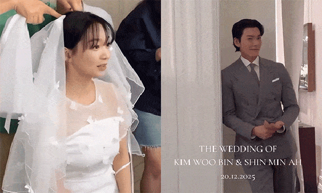 Rần rần clip Kim Woo Bin - Shin Min Ah lộ diện trước phút thề nguyện?