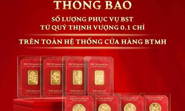 Bảo Tín Mạnh Hải thông báo về sản phẩm vàng 0,1 chỉ: Thay đổi từ ngày mai (16/1), khách hàng lưu ý!