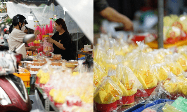 Chợ “nhà giàu” của người Hoa sáng vía Thần Tài: Không phải vàng hay cá lóc, người dân nườm nượp xếp hàng mua một loại bánh 