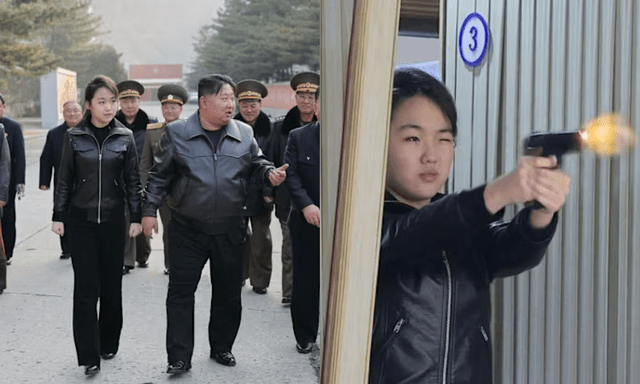 Loạt hình ảnh hiếm của con gái ông Kim Jong Un khi lần đầu bắn súng tại nhà máy vũ khí bí mật, một chi tiết khiến nhiều người chú ý
