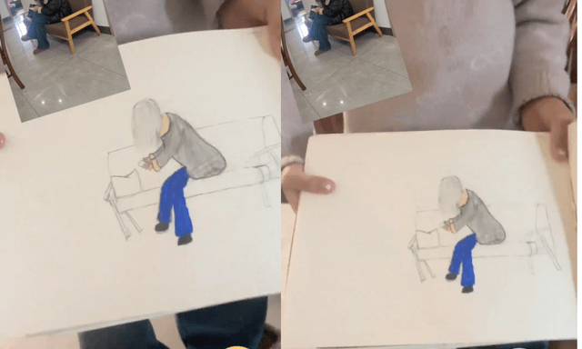 Con gái vẽ tranh tặng mẹ, nhân vật chính xem xong ngượng chín mặt: Ôi con ơi!