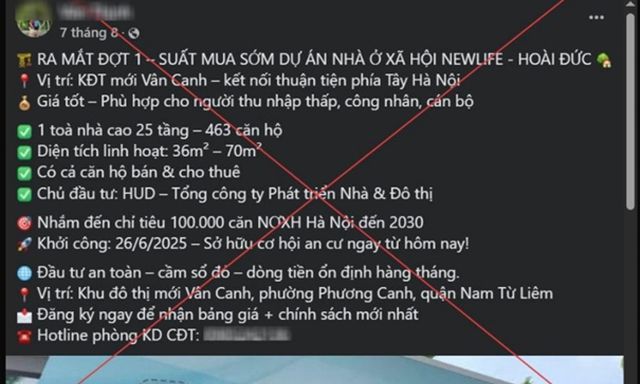 Công an Hà Nội cảnh báo nóng về “suất ngoại giao”, “suất nội bộ” nhà ở xã hội rao bán trên mạng