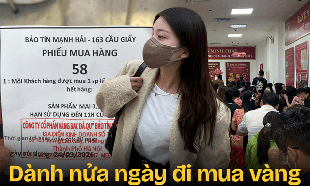 Đi mua vàng hôm nay: STT 58 phải chờ gần 1 tiếng, người mua 5 chỉ chấp nhận “lấy giấy hẹn”, 40 ngày sau quay lại lấy vàng