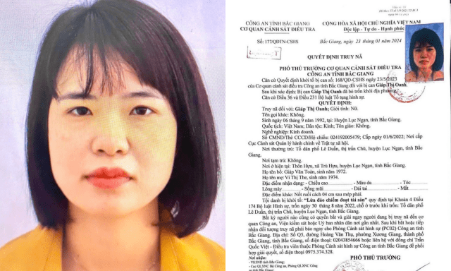 Truy nã đặc biệt nguy hiểm Giáp Thị Oanh SN 1992: Người dân phát hiện có thể bắt giữ, báo ngay cho công an