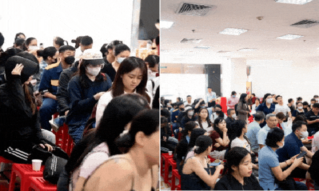 Bảo Tín Minh Châu mở cửa trở lại vào đúng 12h trưa 26/3: Khách vẫn xếp kín từ trước giờ giao dịch, mang theo phiếu chờ lấy vàng