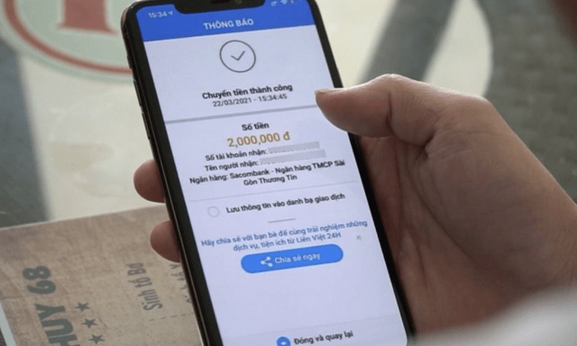 Chuyển khoản thành công 183 triệu đồng đến tài khoản 100256947 theo lời nhờ của 