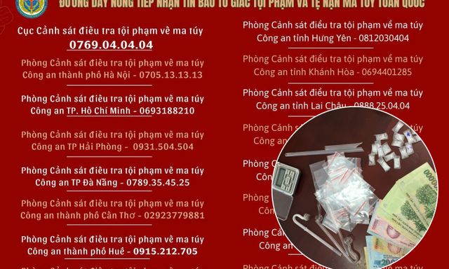 Phát hiện có người chơi ma túy, gọi ngay đến những số này!