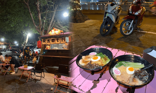 Bát ramen vỉa hè 65.000 gây sốt Hồ Tây, khách ngồi bó gối chịu nóng vẫn xì xụp khen ngon