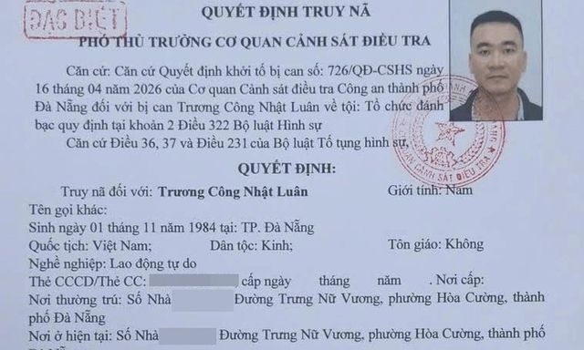 Truy nã đặc biệt “ông trùm” Trương Công Nhật Luân, truy vết dòng tiền hơn 350 tỷ đồng
