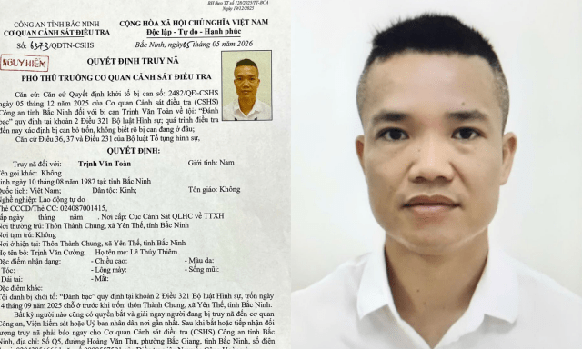 Truy nã “Nguy hiểm” đối tượng phạm tội “Đánh bạc”: Người dân không nên truy đuổi hay bắt giữ đối tượng