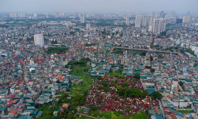 Nhìn từ trên cao khu đất dự kiến xây nhà tang lễ và 2 tháp tưởng niệm cao 13 tầng tại Hà Nội