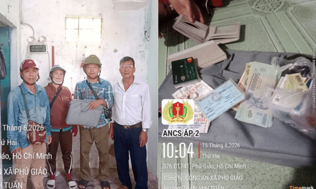 Người phụ nữ nhặt được giỏ xách chứa nhiều tờ 500.000 đồng và khoảng 2,5 chỉ vàng, công an lập tức xác minh tìm chủ nhân