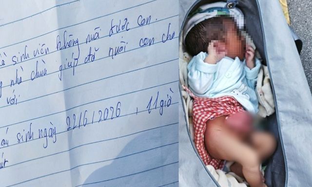 Bé trai 3 ngày tuổi bị bỏ rơi ở chùa, nội dung mảnh giấy người mẹ để lại khiến nhiều người nghẹn lòng