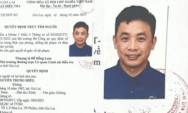 Ai thấy cựu nhân viên ngân hàng Nguyễn Trung Hiếu SN 1987, trình báo ngay cho công an