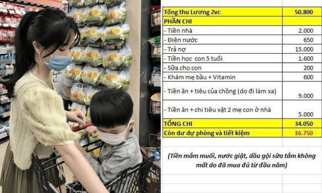 Vợ chồng thu nhập 50,8 triệu/tháng: Bảng chi tiêu tiết lộ 1 khoản chi quá thông minh, ai cũng khen