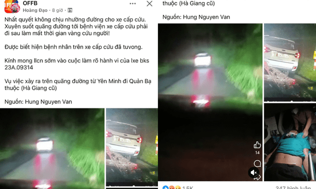 Công an thông tin vụ xe 7 chỗ có dấu hiệu không nhường xe cấp cứu: Nạn nhân đã tử vong trước đó, đang trên đường đưa về nhà