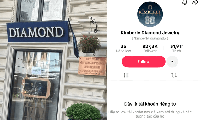 Huỷ livestream có CEO, tiệm kim cương nổi tiếng ở Cần Thơ đưa TikTok về trạng thái riêng tư, tiếp tục bán hàng trên Fanpage 