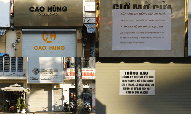 Ảnh: Hàng loạt cửa hàng kinh doanh kim cương tại TP.HCM đồng loạt tạm ngừng hoạt động