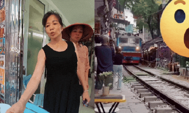 Cô gái ngồi cà phê đường tàu Hà Nội bị va chạm, hất văng điện thoại: Nhân chứng kể lại khoảnh khắc