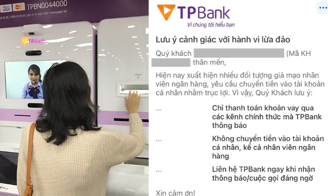 Một ngân hàng thông báo tới toàn bộ khách hàng: Trường hợp cần cảnh giác khi giao dịch chuyển khoản