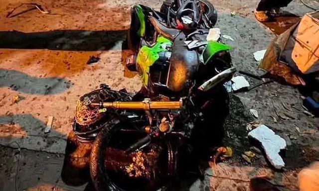 Biker “Út Lụi” tử nạn khi đang chạy xe phân khối lớn ở Nha Trang, chiếc Kawasaki hư hỏng nghiêm trọng