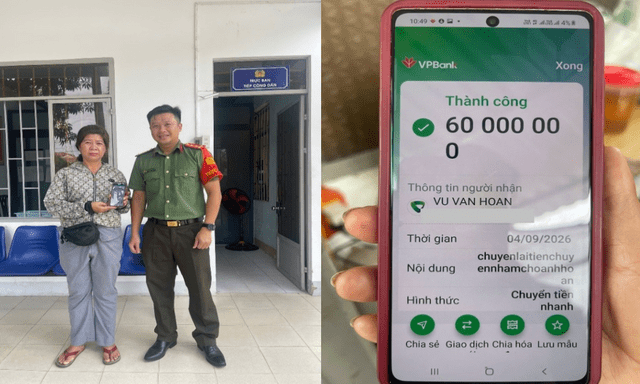 Công an xác minh giao dịch 60.000.000 đồng chuyển vào tài khoản VPBank của Huỳnh Thị Thái Tâm