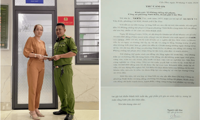 Công an xác minh giao dịch chuyển khoản 50.000.000 đồng của người phụ nữ SN 1977 ở Cần Thơ