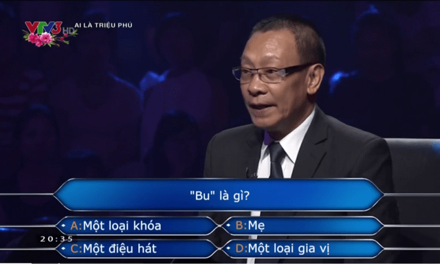 “Bu” là gì? Câu hỏi khiến 74% khán giả Ai Là Triệu Phú trả lời sai