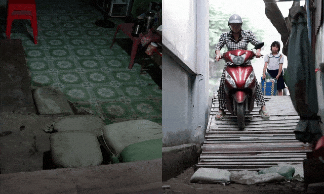 Cảnh tượng lạ trên con đường 93 tỷ đồng ở TP.HCM: Nhà dân lọt thỏm, xe máy phải xuống dốc