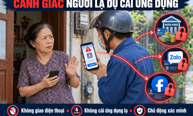 Công an phát cảnh báo thủ đoạn lừa đảo mới tới tất cả người dân: Giả danh nhân viên điện, nước đến tận nhà dụ cài đặt ứng dụng 